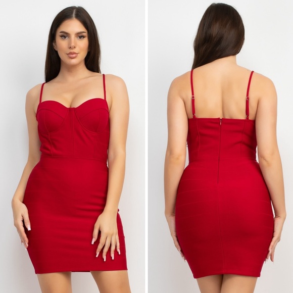 Dresses & Skirts - Elegant Red Bandage Dress